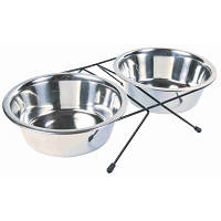 Посуда для собак Trixie низкая подставка с мисками 1.8 л/20 см 4011905248332 JLK