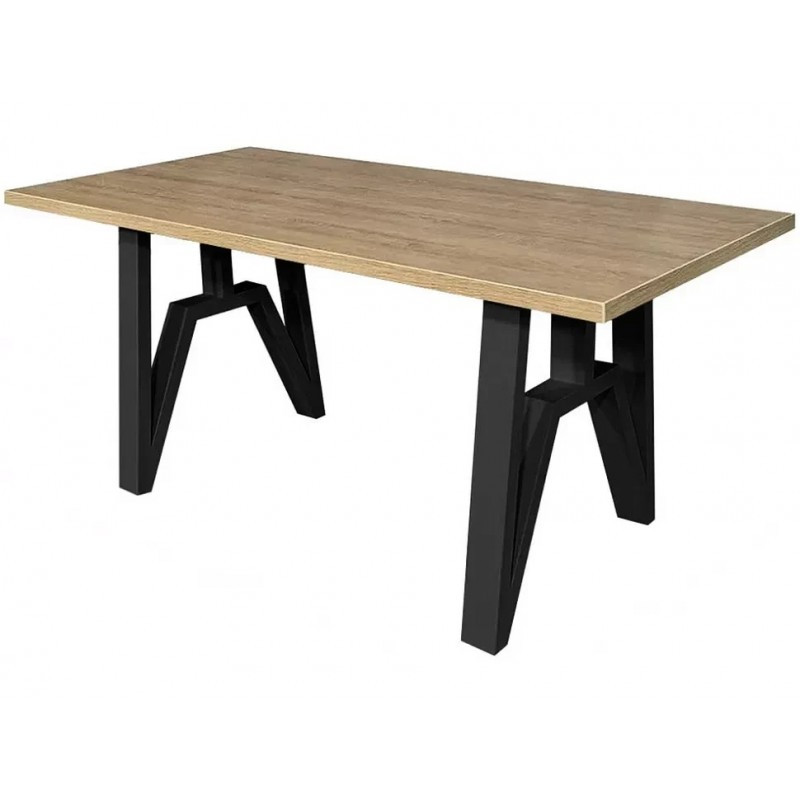 Стіл обідній з металу і ДСП Прайм 750/1600/800 Метал-Дизайн Чорний оксамит/Дуб античний, фото 1