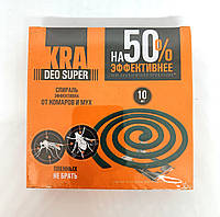 Спирали от комаров и мух KRA DEO SUPER, 10 шт/уп