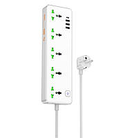 Мережевий подовжувач HOCO AC13A Talento 5-position socket(1C3A) White mus