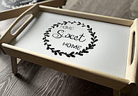 Столик піднос для сніданку дерев'яний на складних ніжках