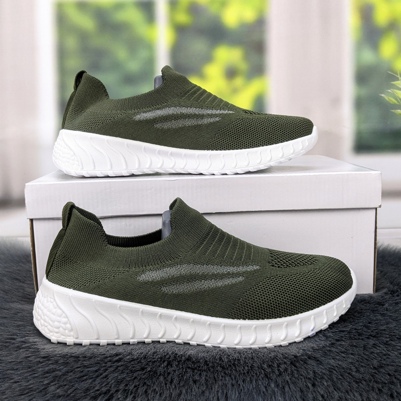 Кросівки жіночі хакі текстильні FDEK 4468