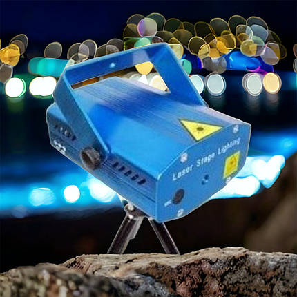 Лазерний диско проектор стробоскоп лазер світломузика 3 режими, мікрофон, регулювання, фото 2