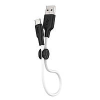 Кабель HOCO X21 Plus USB to Type-C 3A, 0.25m, silicone, silicone connectors, Black+White mus