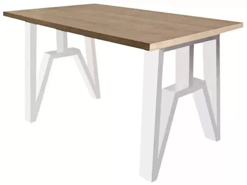 Стіл обідній з металу і ДСП Прайм 750/1600/800 Метал-Дизайн Білий оксамит, фото 1