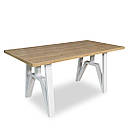 Стіл обідній з металу і ДСП Прайм 750/1600/800 Метал-Дизайн Білий оксамит, фото 2