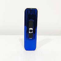 Аккумуляторная зажигалка подарочная синяя, Электронная сенсорная зажигалка, Аккумуляторная LO-670 зажигалка