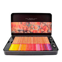 Набор разноцветных карандашей 100 шт, металлический кейс Marco Renoir