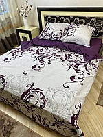 Комплект постельное белье 150х215 см полуторный Бязь Вензеля на фиолетовом и светлом