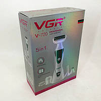 Набор VGR V-720 5 в 1 для ухода, триммер для носа, бровей, тела, устройство для чистки OQ-676 лица, массажер