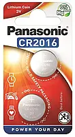 Батарейка Panasonic літієва CR2016 блістер, 2 шт