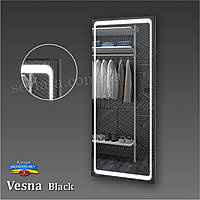 Зеркало в алюминиевой раме 120x70 с LED подсветкой в полный рост VESNA BLACK