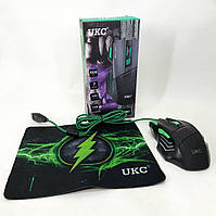 Мышка проводная игровая UKC 6967 IV-472 с ковриком