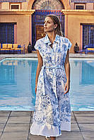 David Женское платье-рубашка хлопок с поясом Размеры S-XL