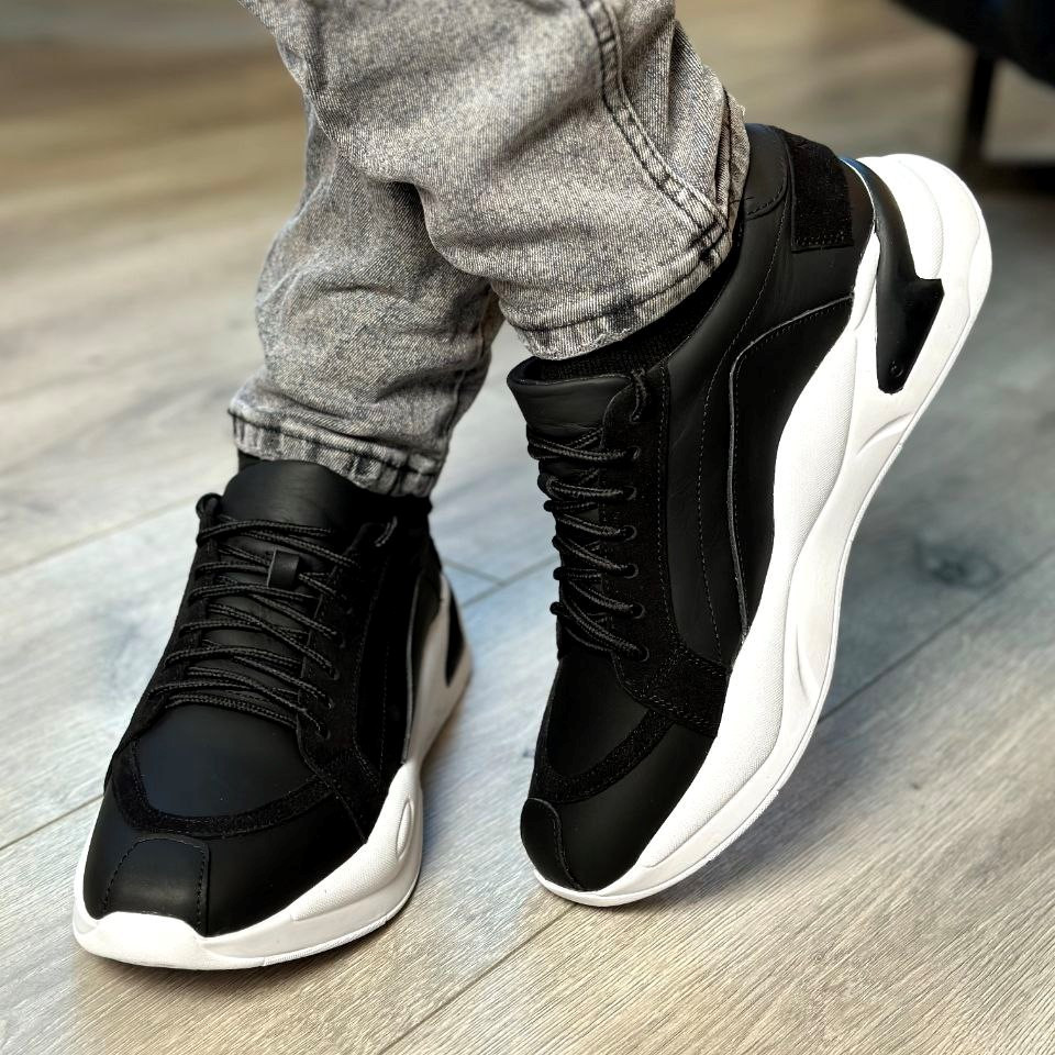 Кроссовки мужские кожаные Черные кросы для мужчины Niagara_brand-1425 - фото 3 - id-p2191505148