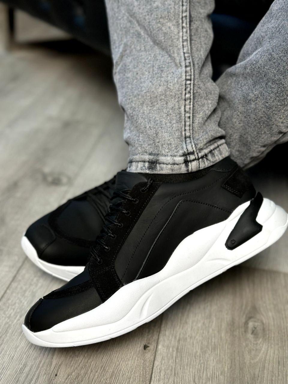 Кроссовки мужские кожаные Черные кросы для мужчины Niagara_brand-1425 - фото 9 - id-p2191505148