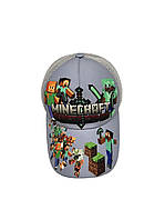 Бейсболка с сеткой и рисунком Minecraft Hunger Games 52-55 Серый 13826