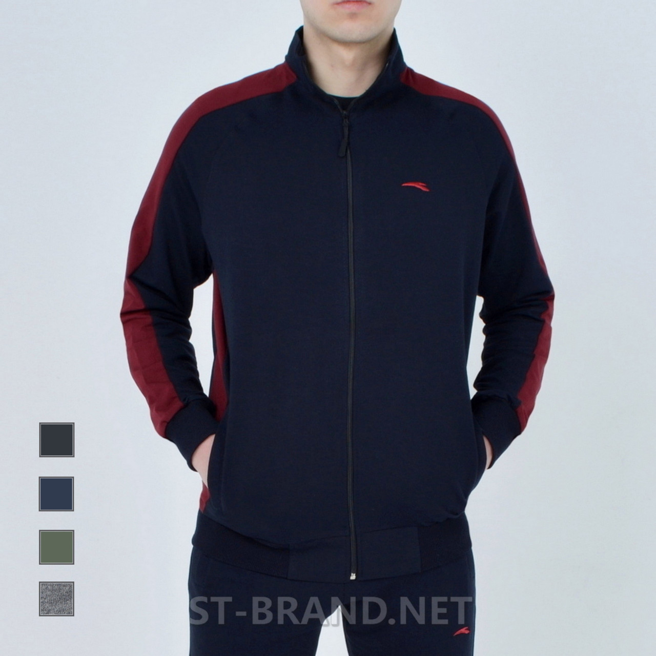 48,50,52. Темно-синя чоловіча кофта з якісного трикотажу двунитки