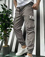 Мужские штаны базовые брюки карго коттон графит, черный, серый тренд 2024 Графіт