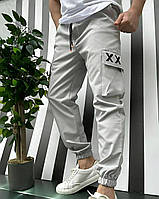 Мужские штаны базовые брюки карго коттон графит, черный, серый тренд 2024 Сірий