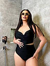 Жіночий роздільний чорний купальник великі розміри, фото 10
