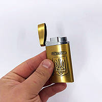 Турбо зажигалка, карманная зажигалка "Ukraine" 325. NO-135 Цвет: золотой