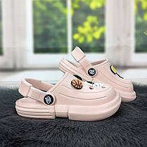 Кроки сабо дитячі для дівчинки пудрові Прогрес 5378, фото 2