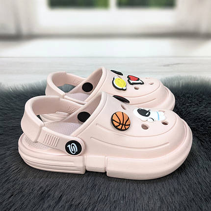 Кроки сабо дитячі для дівчинки пудрові Прогрес 5378, фото 1