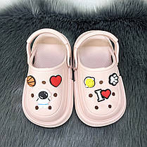 Кроки сабо дитячі для дівчинки пудрові Прогрес 5378, фото 5