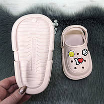 Кроки сабо дитячі для дівчинки пудрові Прогрес 5378, фото 4