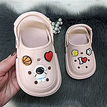 Кроки сабо дитячі для дівчинки пудрові Прогрес 5378, фото 3
