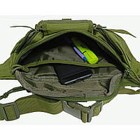 Сумка поясная тактическая / Мужская сумка на пояс / Армейская сумка. XD-403 Цвет: зеленый