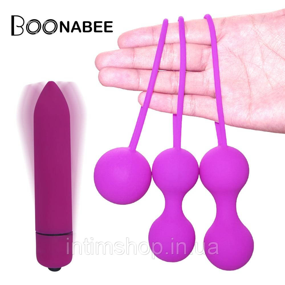 Силіконові вагінальні кульки 3 шт + жіночий вібратор кулі, інтимні секс-іграшки