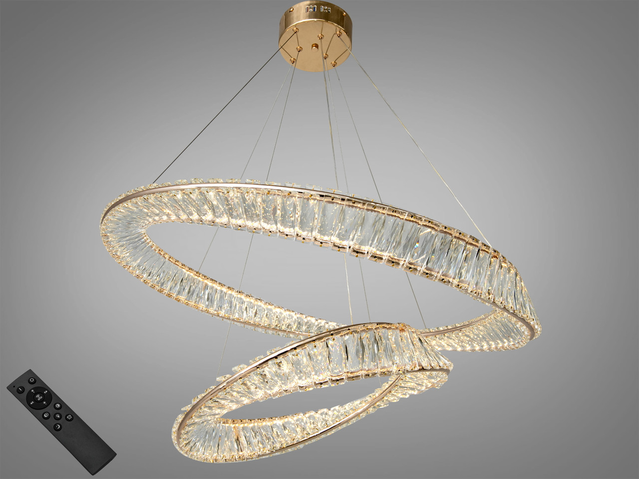 Кришталева світлодіодна люстра 548/800+500G, фото 1