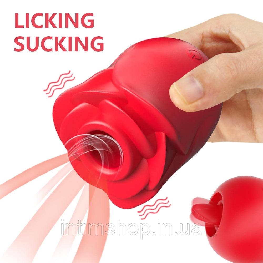 Жіночий мастурбатор, вібратор у формі троянди для жінок, секс-іграшки, точка G, смоктання сосків, стимуляція вагін