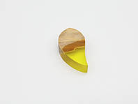 Епоксидні підвіски з деревом жовті для прикрас 47х24мм біжутерія з ебонітової смоли