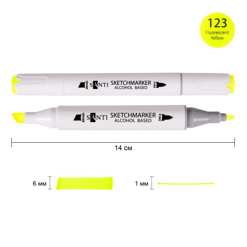 Маркер спиртовий SANTI "Professional" SA-123, флуоресцентний жовтий 390822 G-Rich, фото 1