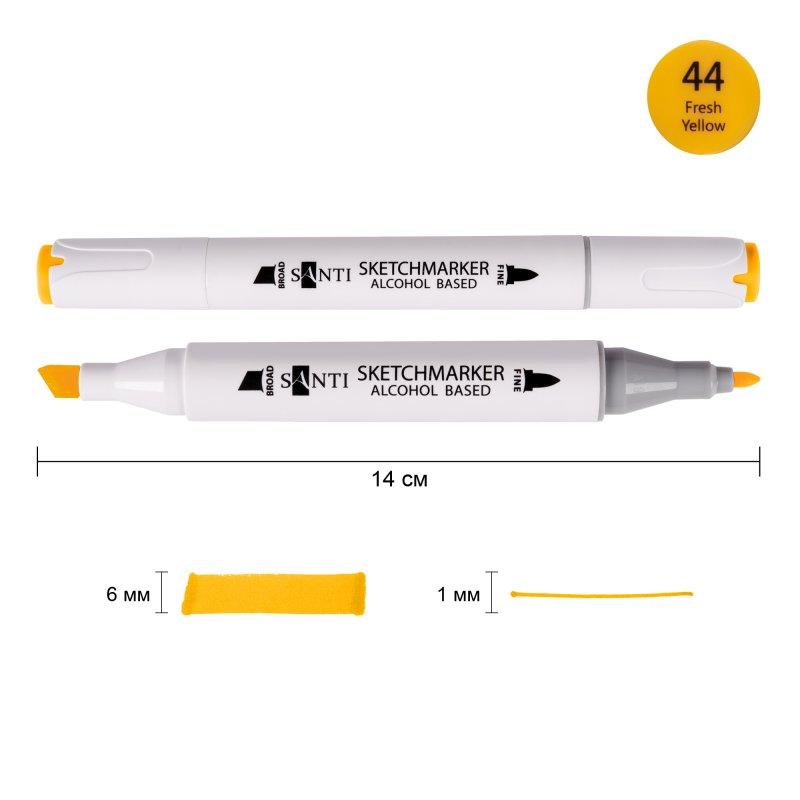 Маркер спиртовий SANTI "Professional" SA-44, жовтий свіжий 390818 G-Rich, фото 1