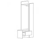 Передпокій Шафа Торіно без подушки 900х1960х383 - Дуб Артизан + Шампань, фото 2