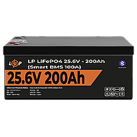 Аккумулятор LP LiFePO4 24V (25,6V) - 200 Ah (5120Wh) (Smart BMS 100А) с BT пластик для ИБП o