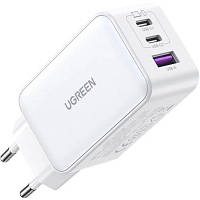 Зарядное устройство Ugreen USB-A+2*USB-C 65W GaN Tech Fast White (CD224/15334)