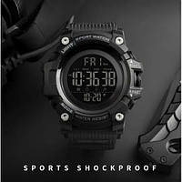 Часы армейские оригинал SKMEI 1384BK BLACK / Часы скмей мужские / Военные SO-187 тактические часы