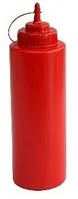 Пластиковая бутылка для соуса Forest 513601 360 мл красная o