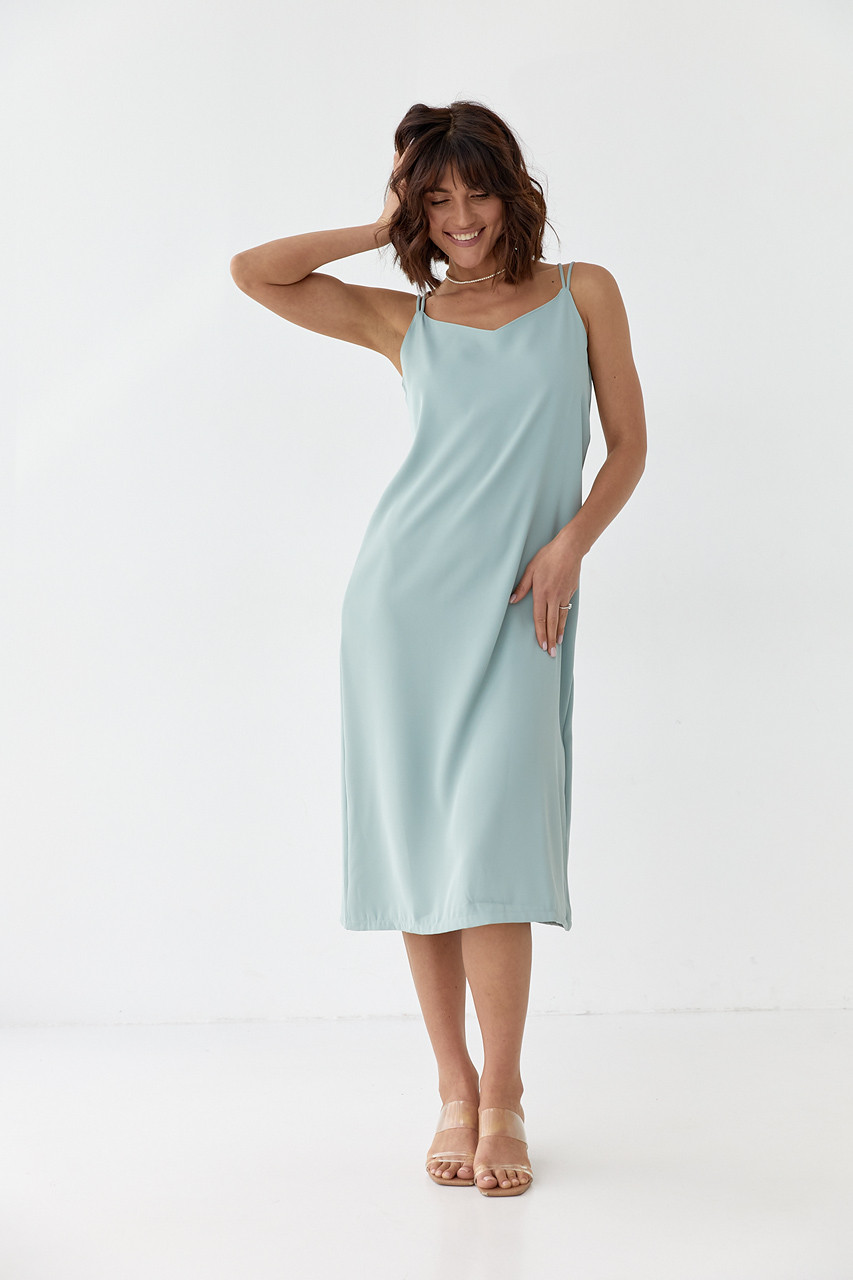 Жіноче плаття-комбінація на тонких бретелях — м'ятний колір, M (є розміри)