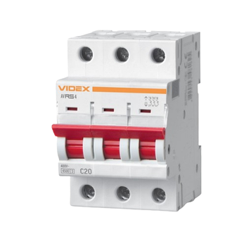Автоматичний вимикач 3P 20А 4,5 kA VF-RS4-AV3C20 Resist Videx