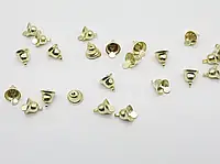 Маленькі дзвіночки для прикраси одягу, декору та сувенірів метал золотого кольору 8 мм