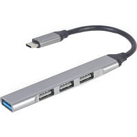 Концентратор Gembird USB-C 4 ports 1xUSB3.1+3xUSB2.0 metal silver UHB-CM-U3P1U2P3-02 MNB