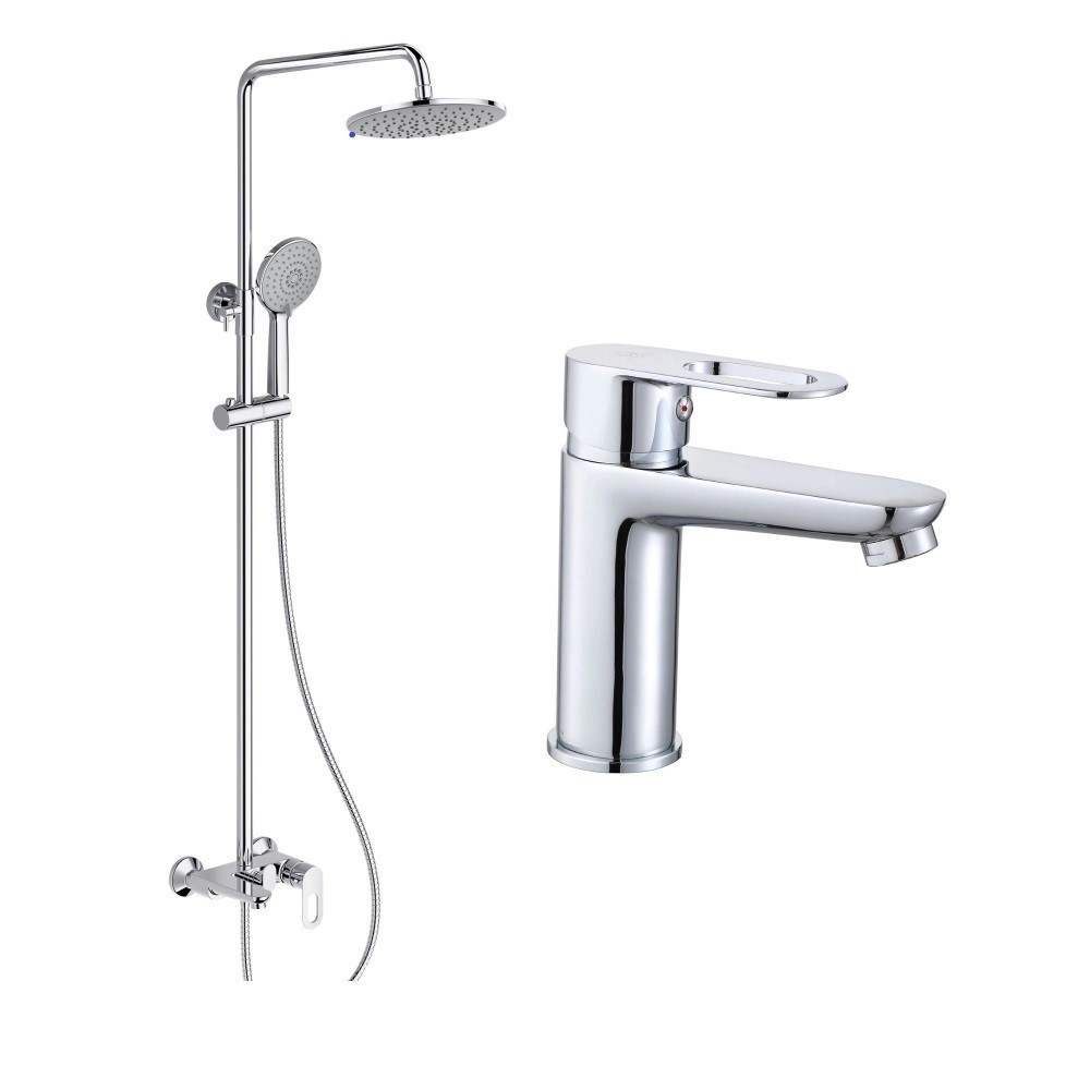 Набір у ванну ТМ Lidz: Душсистема Latwa 001 + змішувач для раковини Latwa 1030, фото 1