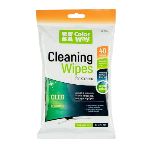 Серветки для LED/LCD/TFT екранів 40шт ColorWay CW-1074, фото 1