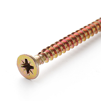 Саморіз універсальний з потайною головкою 5,0*50мм цинк жовтий 50 шт/уп APRO, фото 3